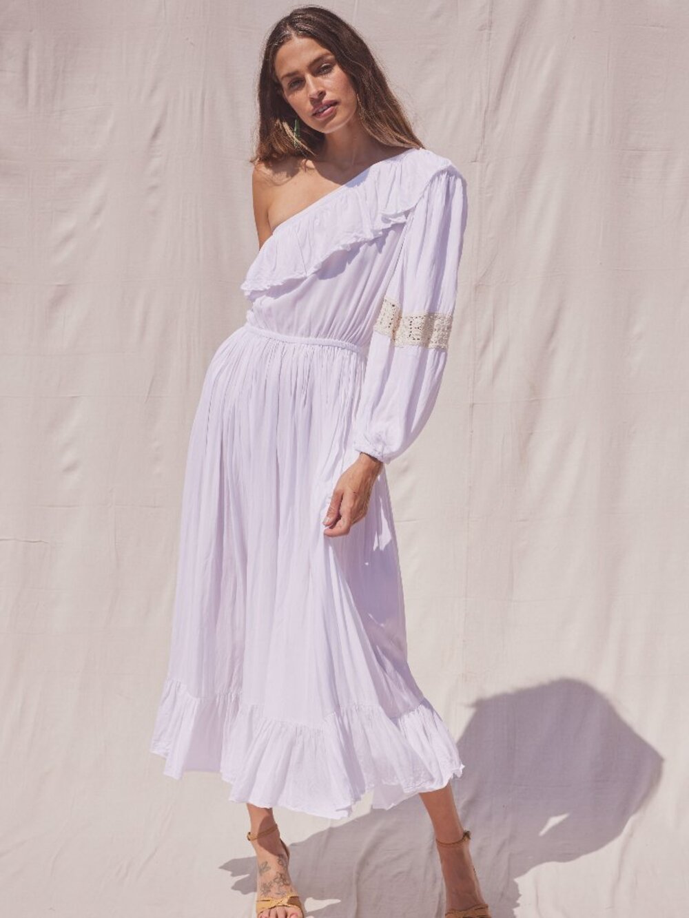 Jen's Pirate Booty NWT Gray Maxi Ruffle Dress